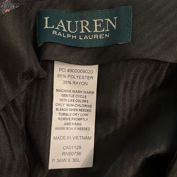 Lauren Ralph Lauren Green Tartan Plaid Trouser Pants Womens Size 36x24 Hemmed - Picture 2 of 12